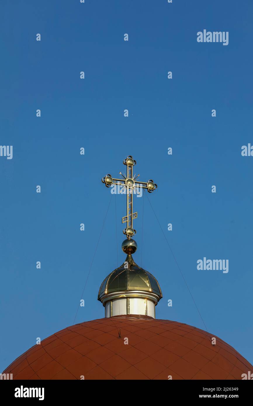 Church cross in Chisinau, moldova Stock Photo