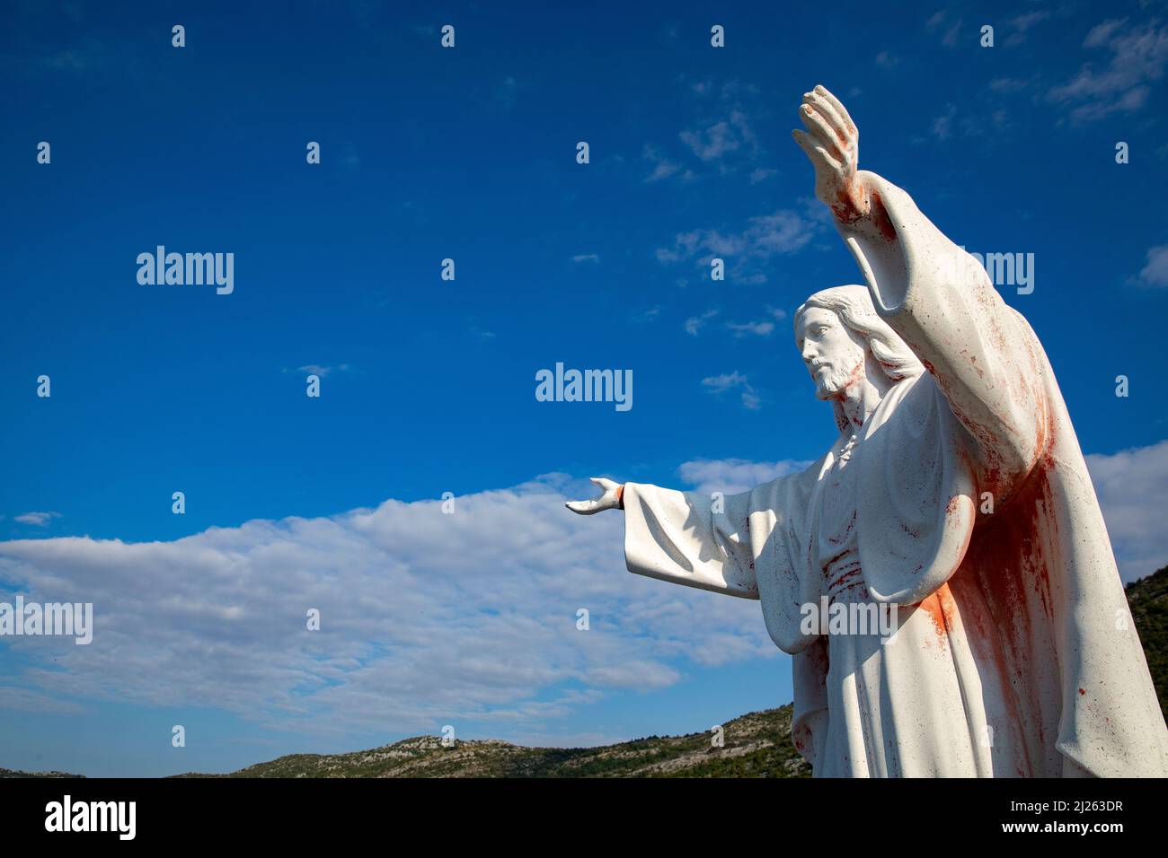 The statue of Christ the redeemer with open arms Stock Photo - Alamy