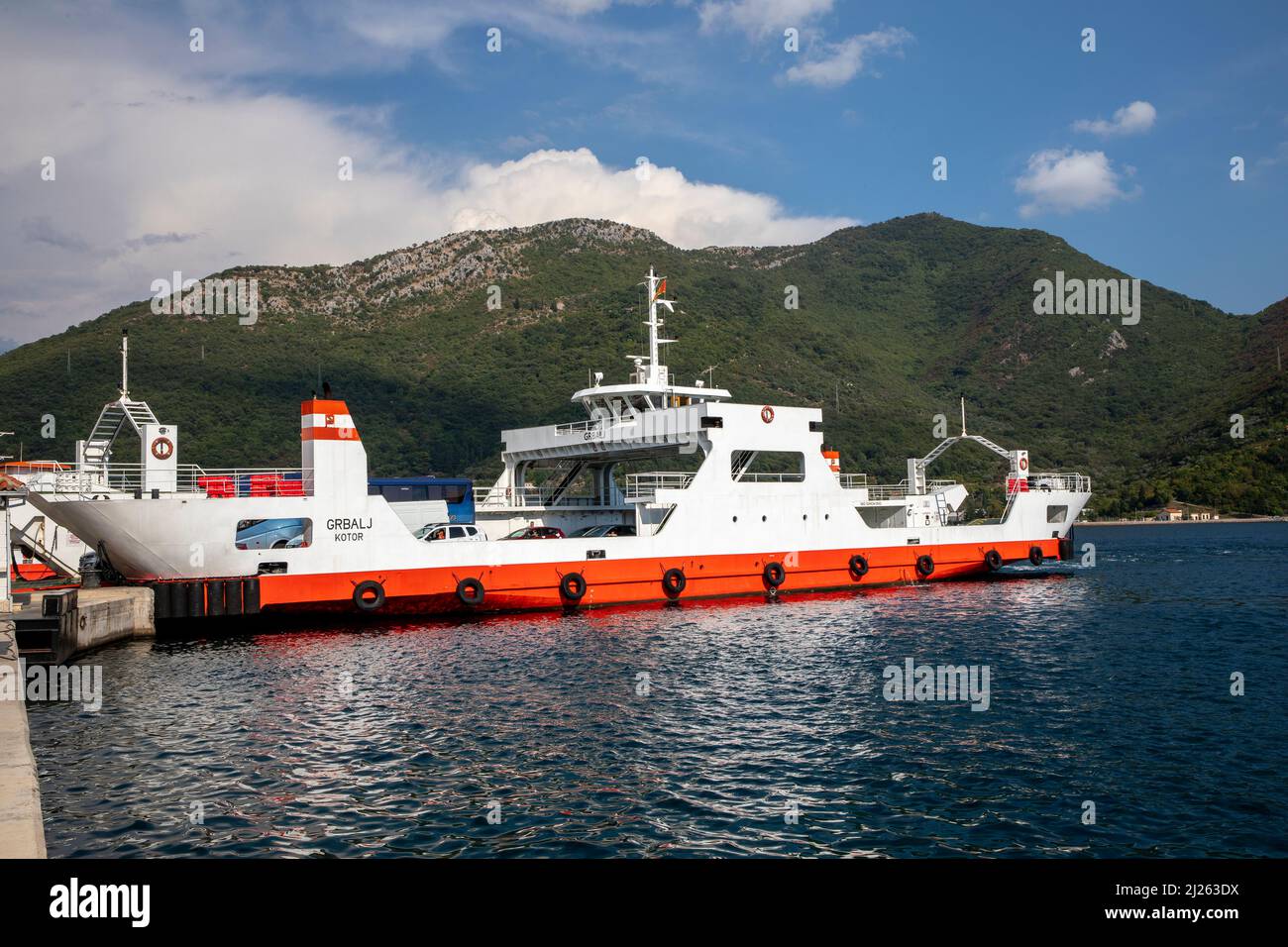 Ferry boat in Kamenari, Montenegro Stock Photo - Alamy