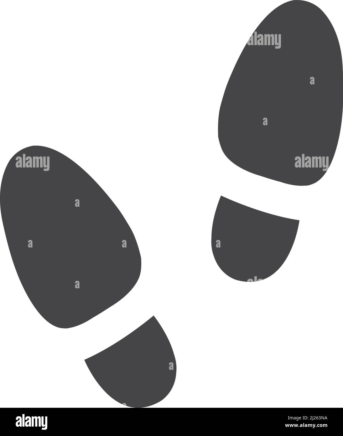 Shoe mark. Black footprint. Step logo. Foot shape Stock Vector Image