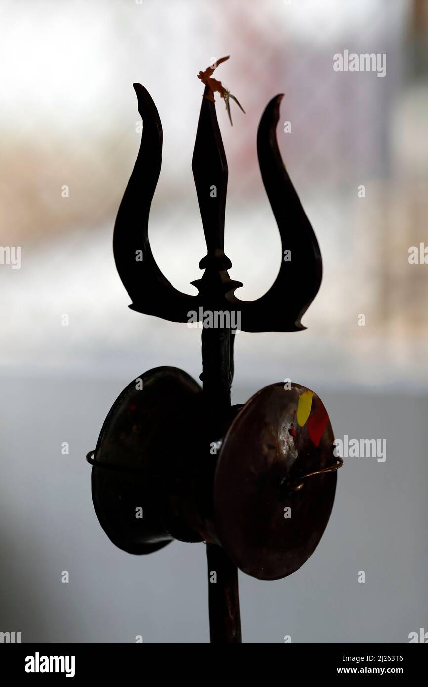 Sacred trident, weapon of Hindu god Shiva Stock Photo Alamy