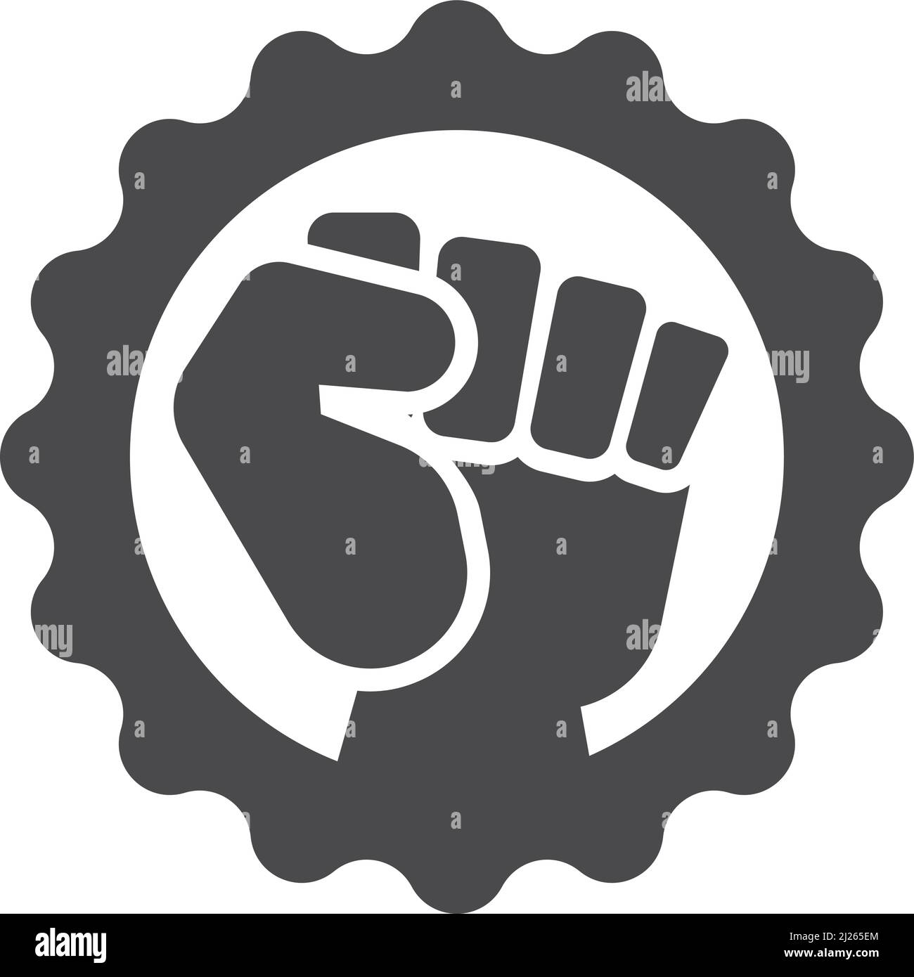 Fist emblem. Power fight sign. Uprising symbol Stock Vector