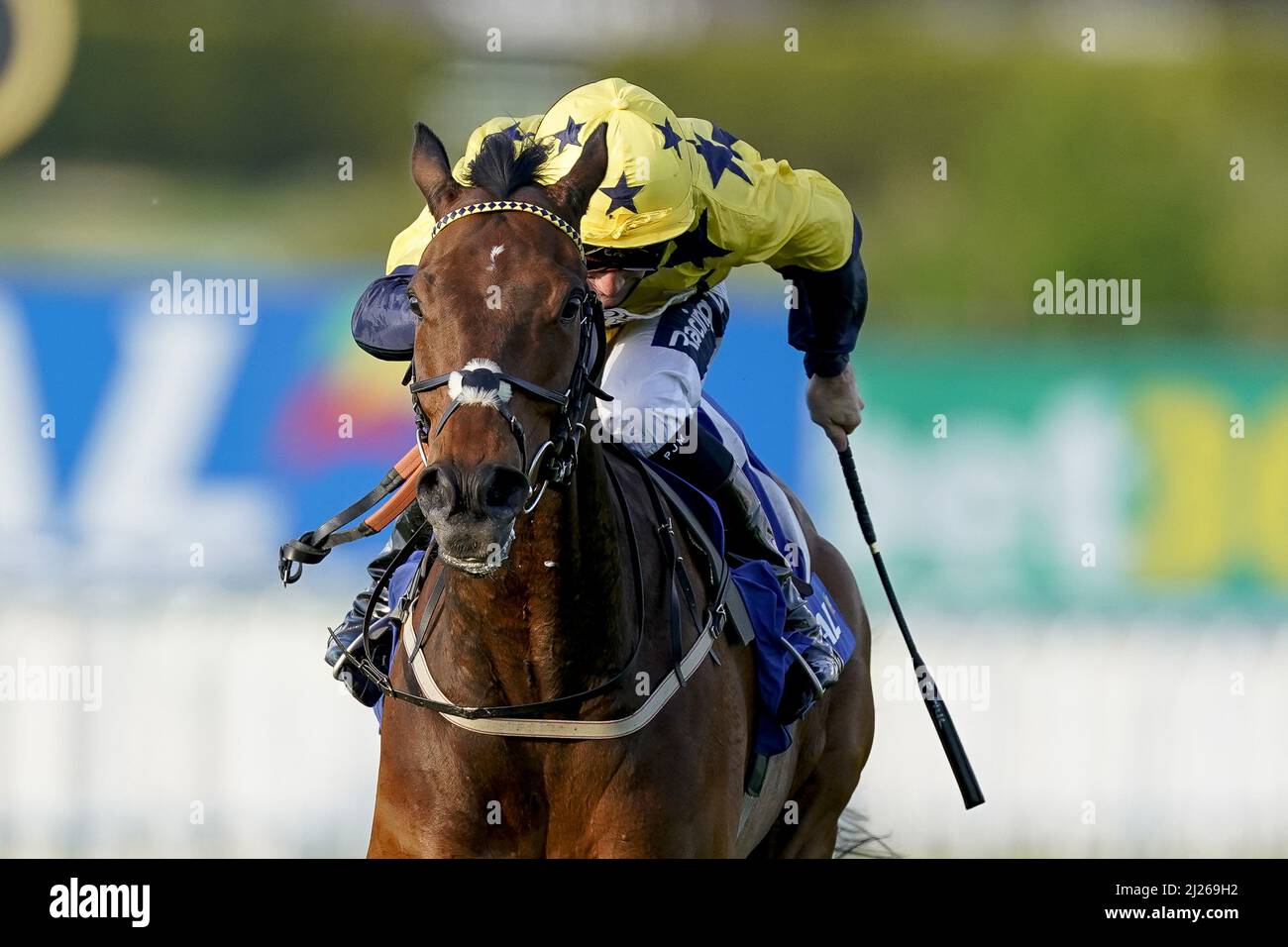 File photo dated 27-05-2021 of Paul Mulrennan riding Euchen Glen coming home to win The Coral Brigadier Gerard Stakes at Sandown Park Racecourse. Euchen Glen could bid to get back on track at Sandown next month and put behind him a below-par effort at Doncaster. Issue date: Wednesday March 30, 2022. Stock Photo
