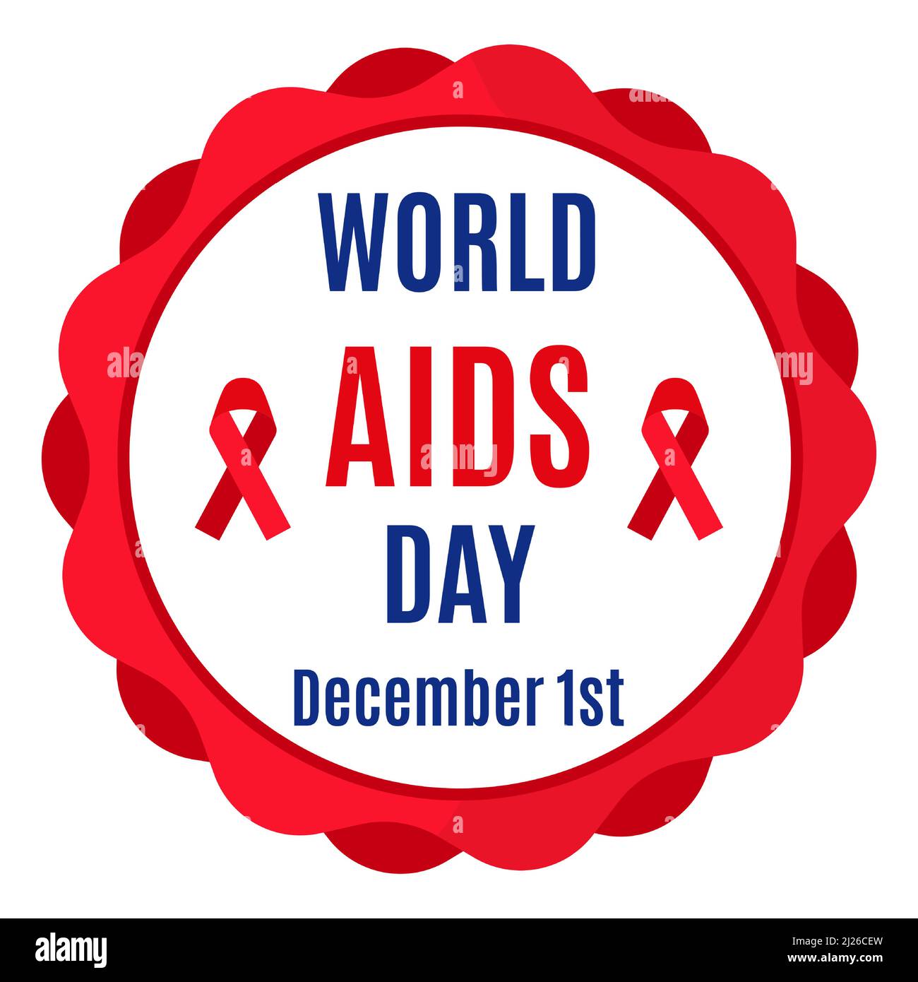 Vector lettering or inscription sticker. December 1 is the World AIDS ...