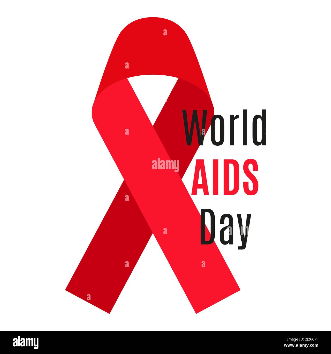 Vector red ribbon with inscription. AIDS and HIV prevention Stock ...