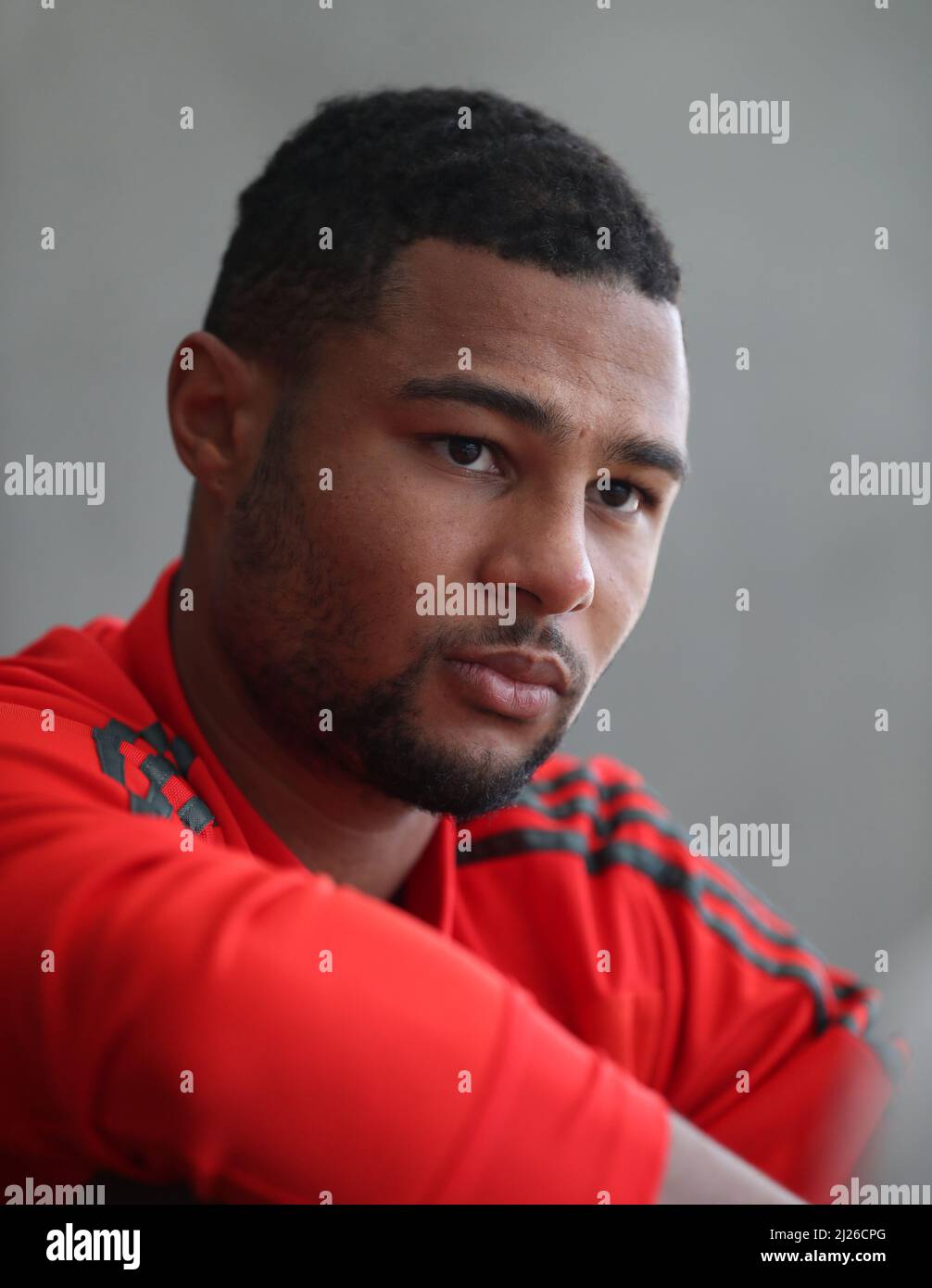 Interview mit Serge Gnabry FC Bayern MŸnchen Stock Photo Alamy