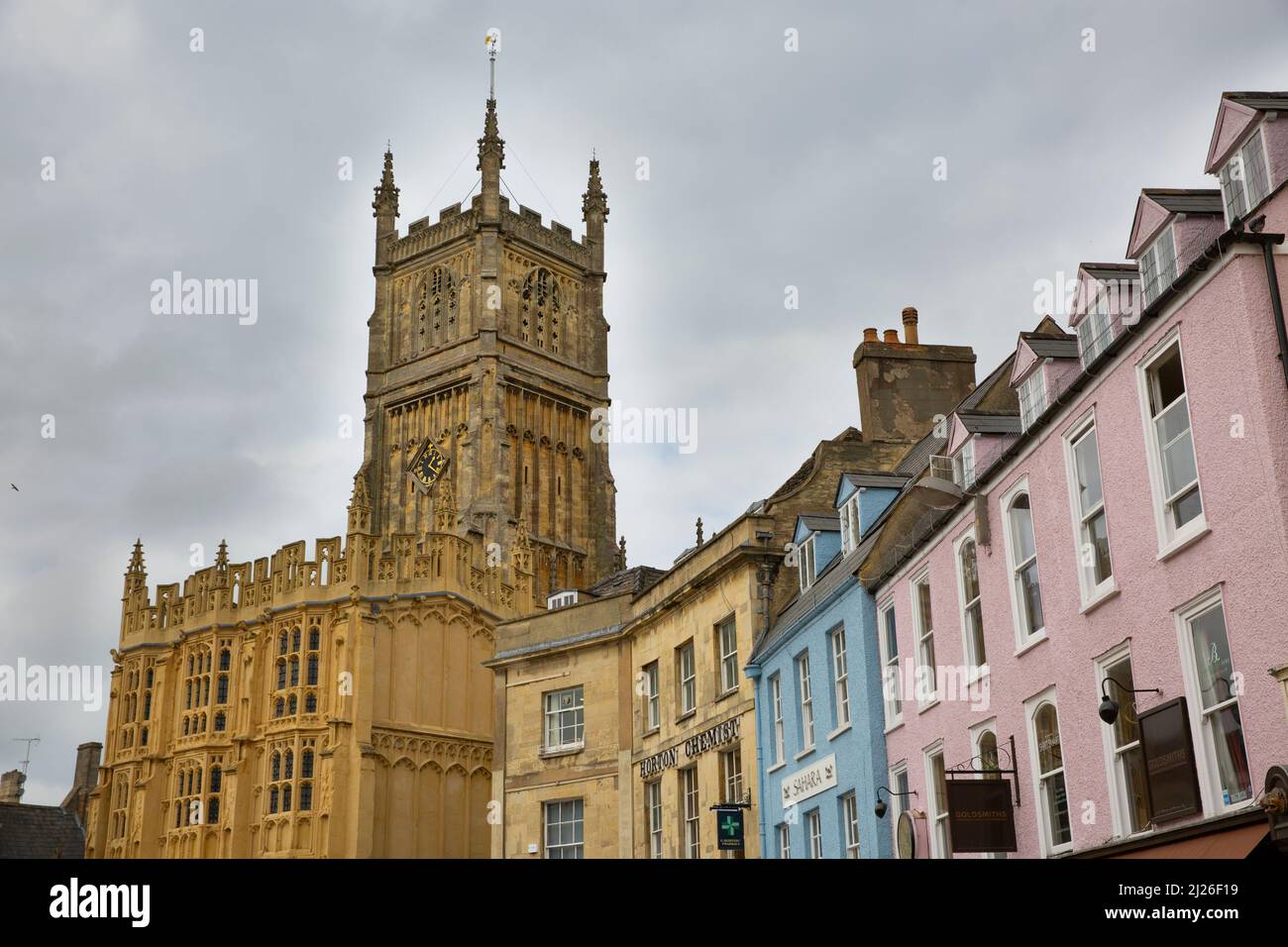 St John the Baptist parish church, Market Place, Cirencester, Gloucestershire Stock Photo