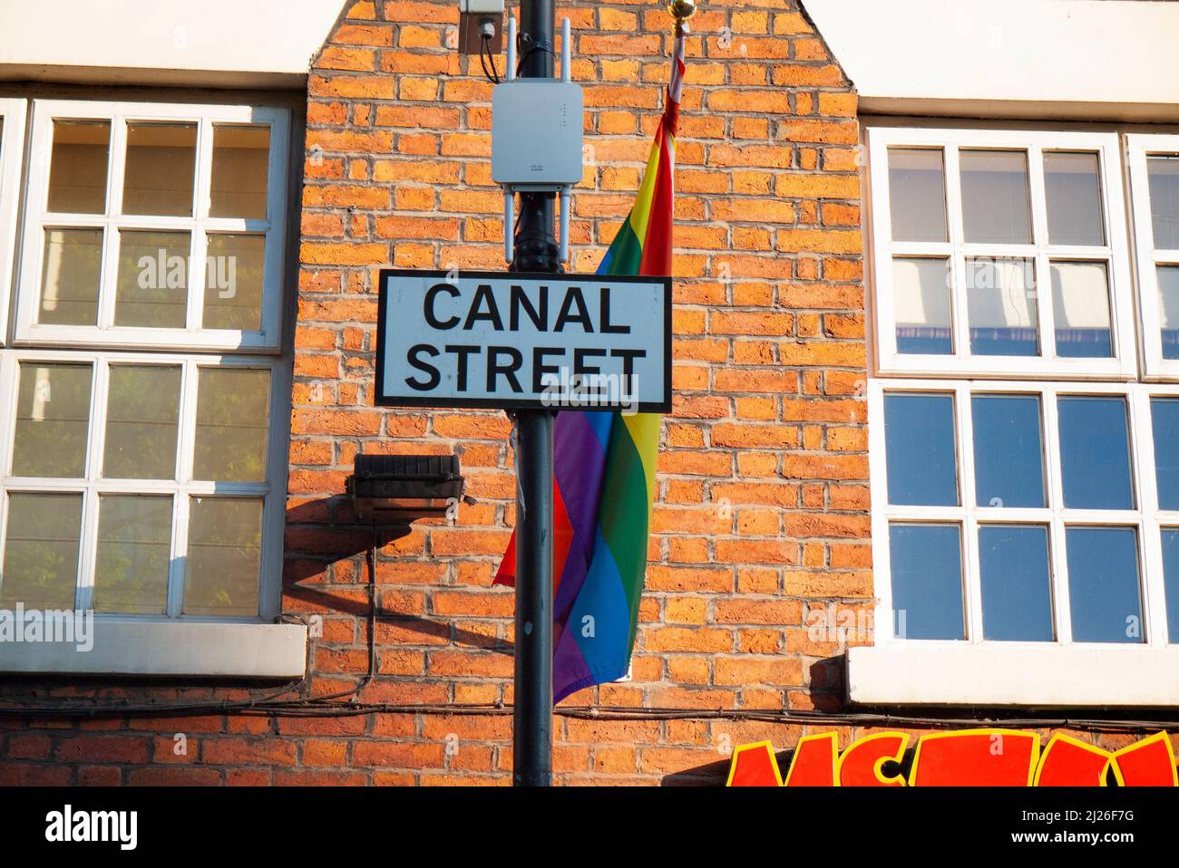Canal Street, the Gay Village, Manchester, England Stock Photo