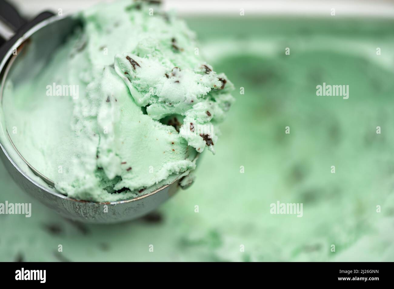 Mint Choc Chip Ice Cream Stock Photo Alamy