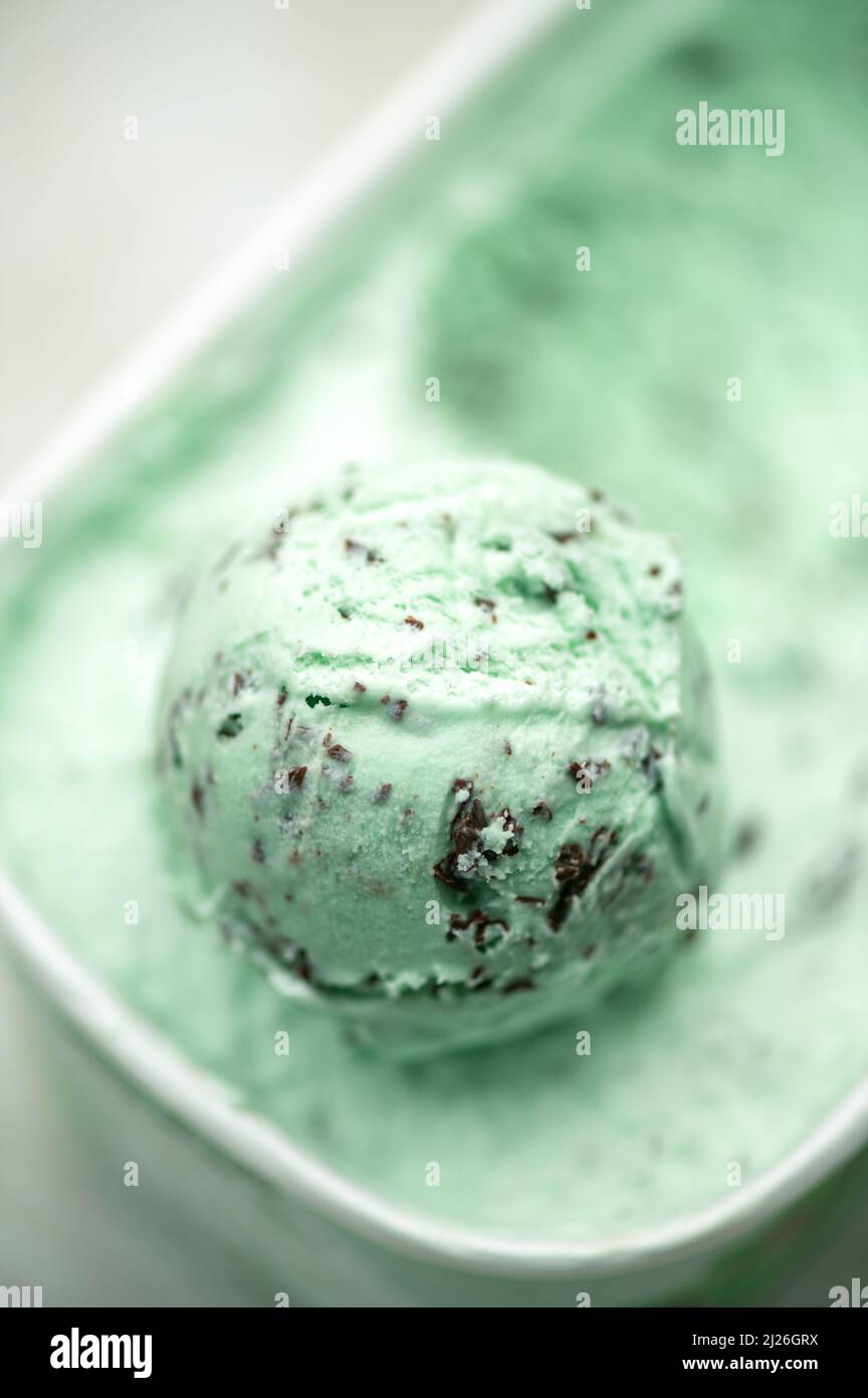 Mint Choc Chip Ice Cream Stock Photo Alamy