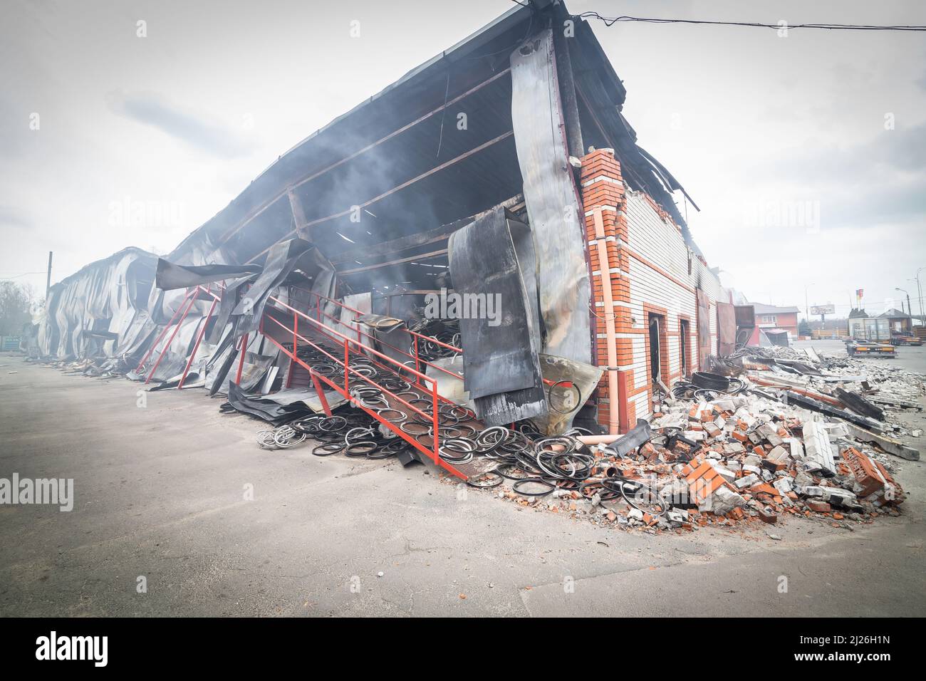 After an earlier rocket explosion, a warehouse and a mountain bike ...