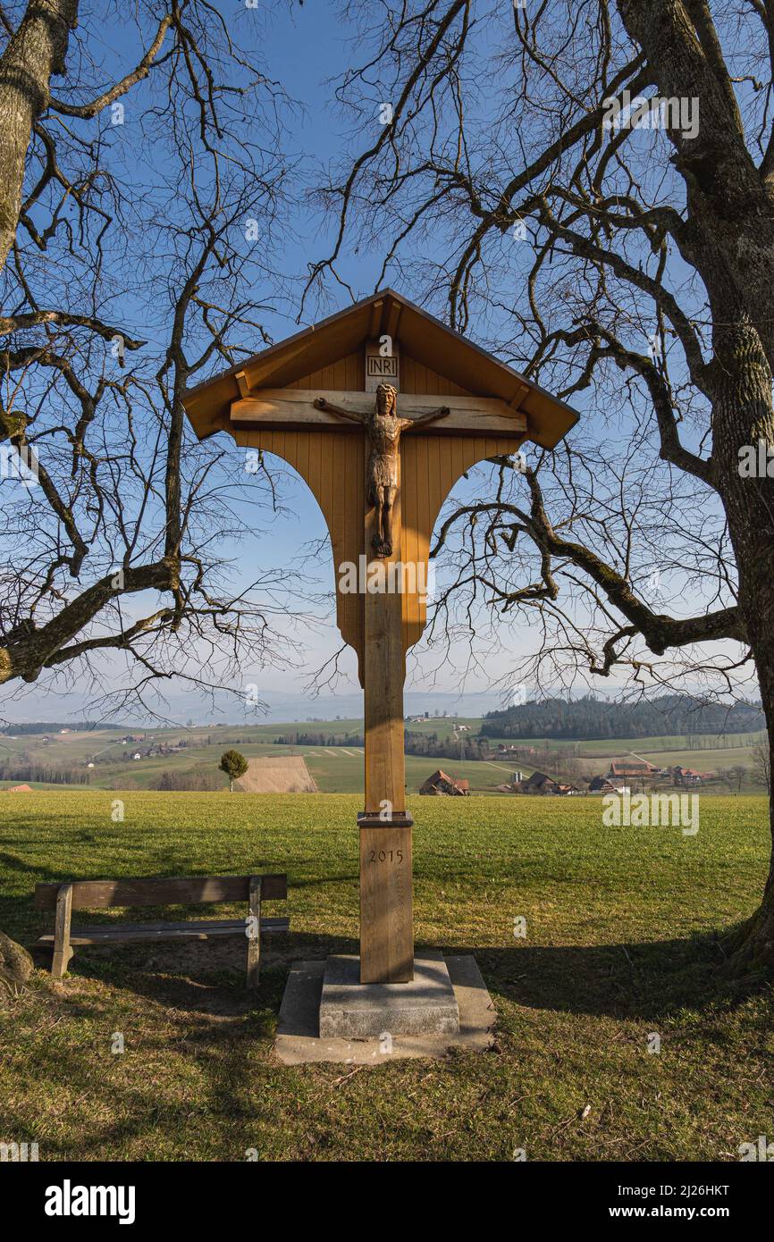 Christ statue cross wooden hi-res stock photography and images - Alamy