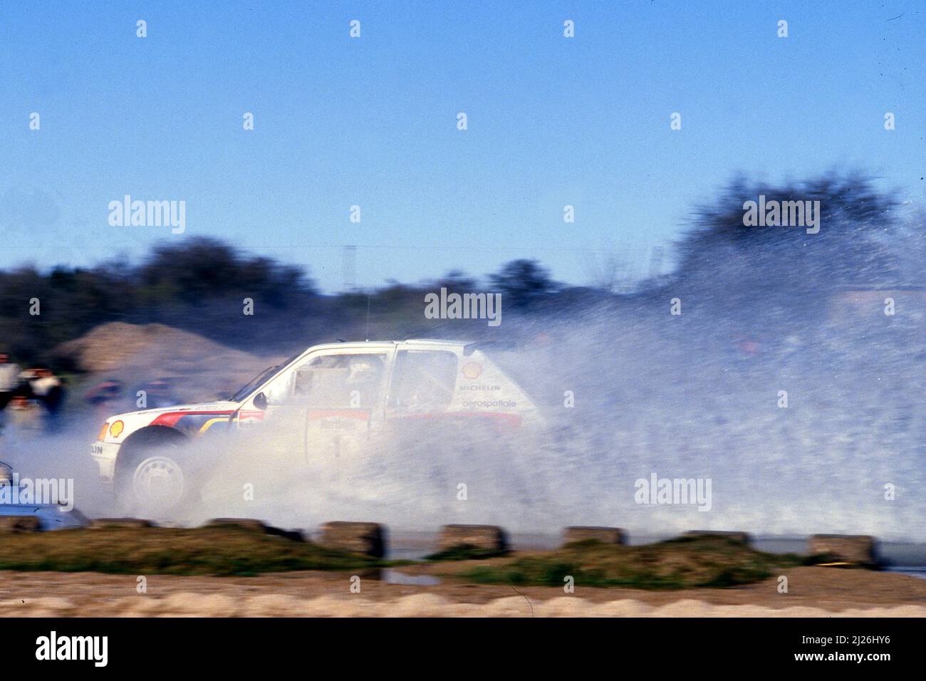 Carlos Reutemann (ARG) Jean Francois Fauchille (FRA) Peugeot 205 T16 GrB Peugeot Talbot Sport 3rd position Stock Photo