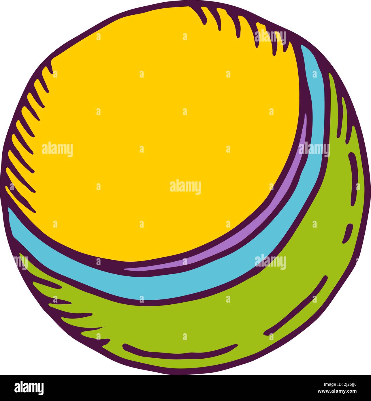 Rubber ball icon. Color sketch of child game toy Stock Vector Image ...