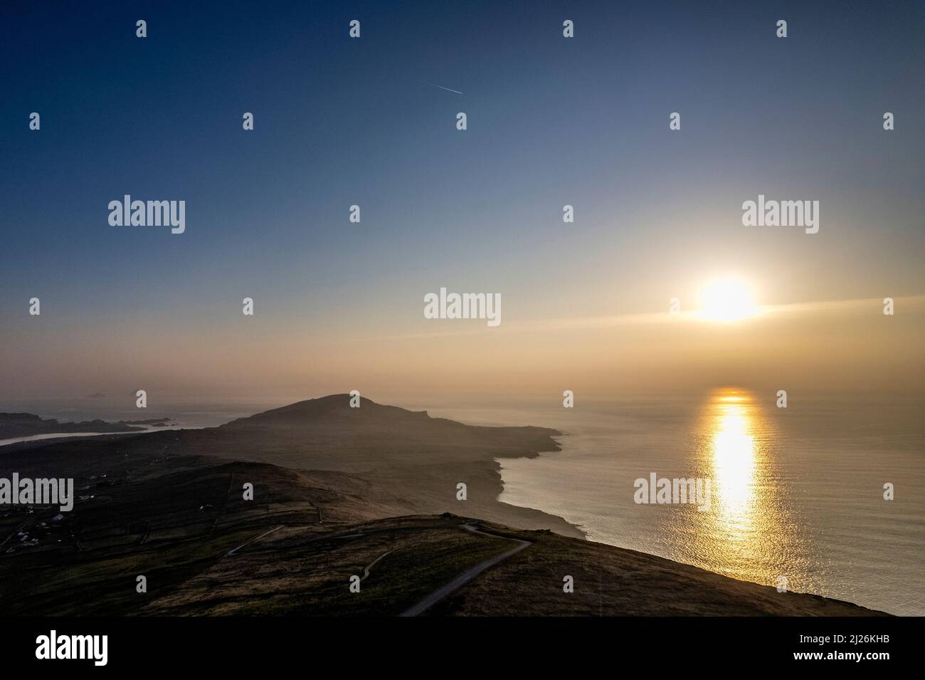 Sunset over Valentia Island, County Kerry, Ireland Stock Photo