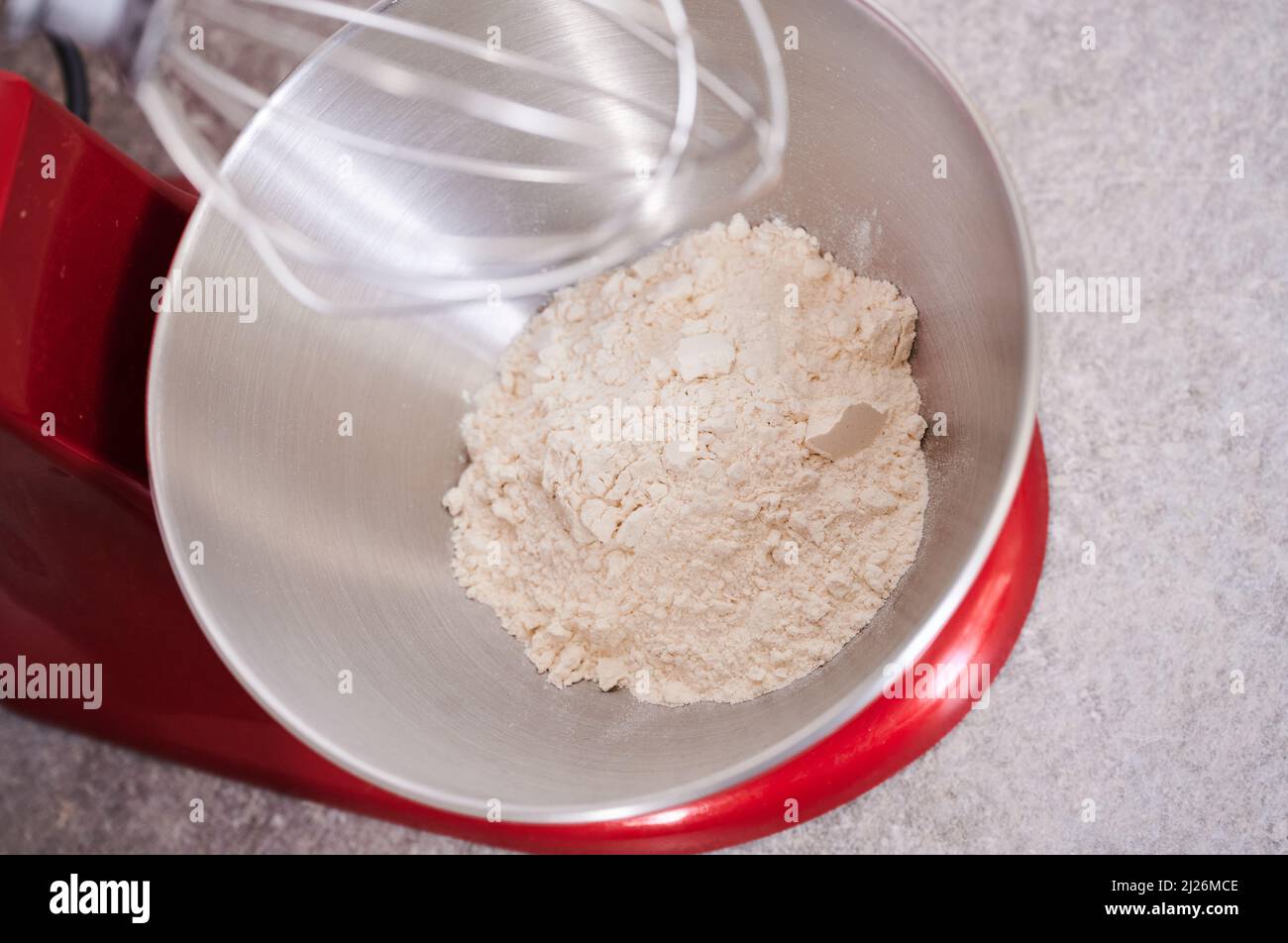 Berlin, Germany. 30th Mar, 2022. ILLUSTRATION - Flour is in a mixing bowl. Credit: Annette Riedl/dpa/Alamy Live News Stock Photo