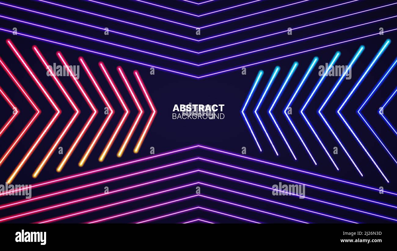 Abstract background. Vector illustration of neon colored glowing lines ...