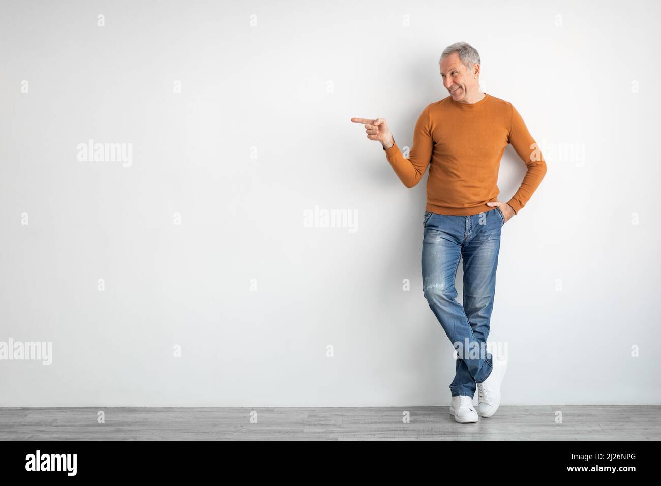 Excited senior man showing hi-res stock photography and images - Alamy