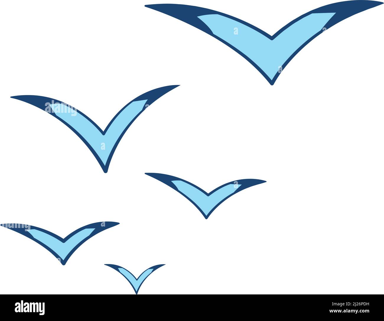 Flying seagulls. Cartoon sea birds. Marine animals Stock Vector Image