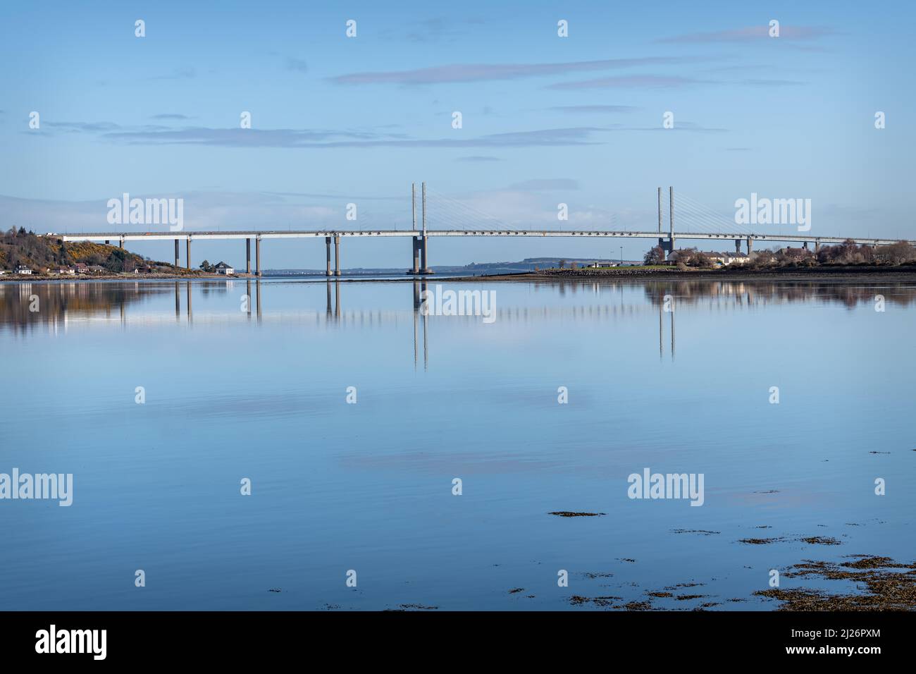 Kessock Bridge reflected in the Beauly Firth, Inverness, Scotland Stock Photo
