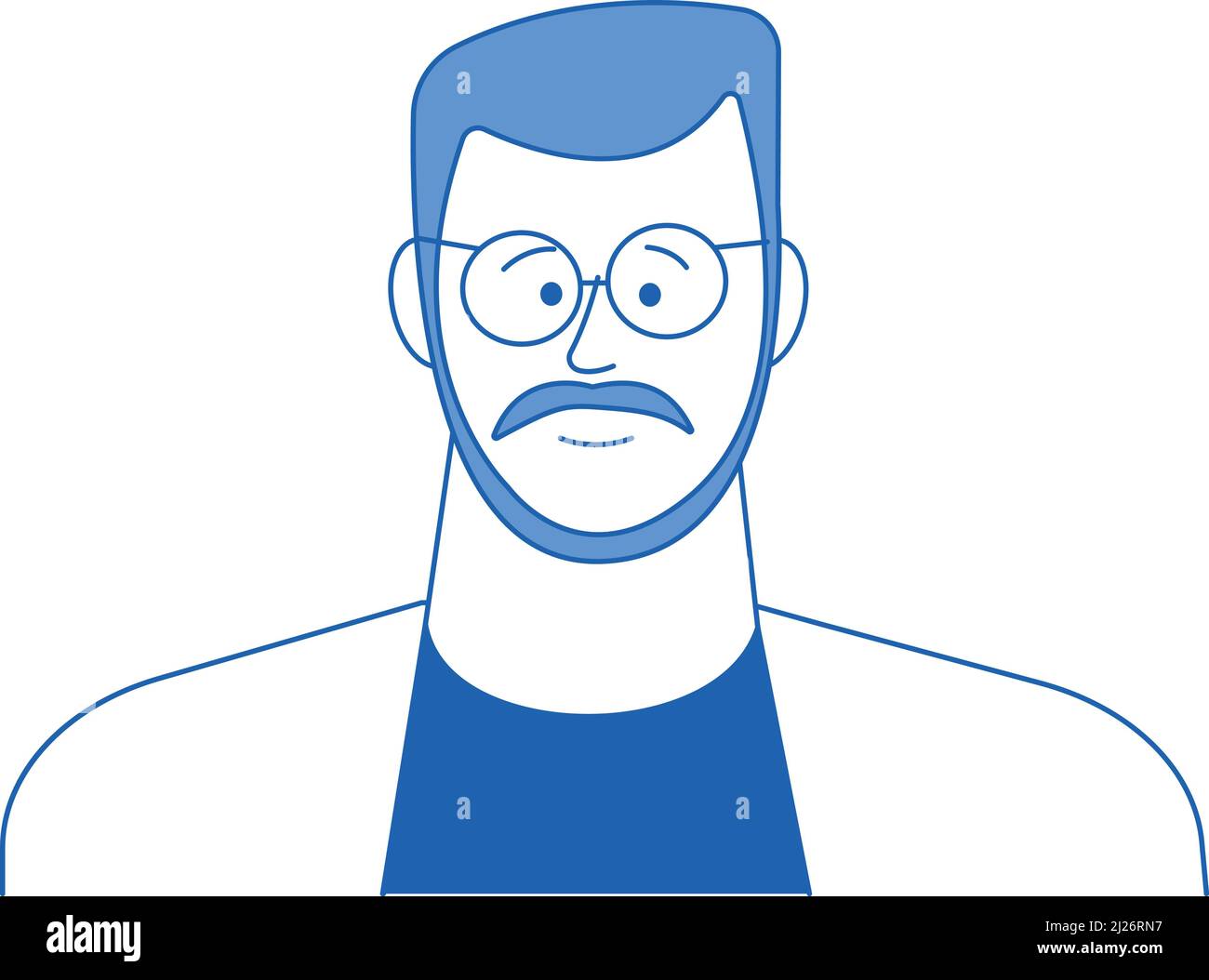 Man in glasses portrait. Generic web avatar image Stock Vector