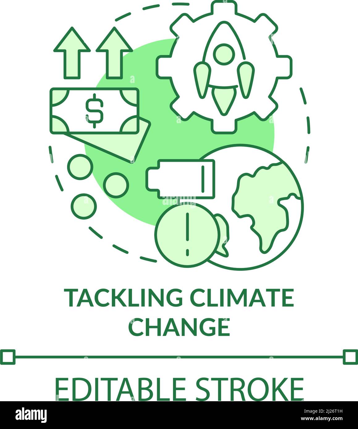 Tackling climate change green concept icon Stock Vector Image & Art - Alamy