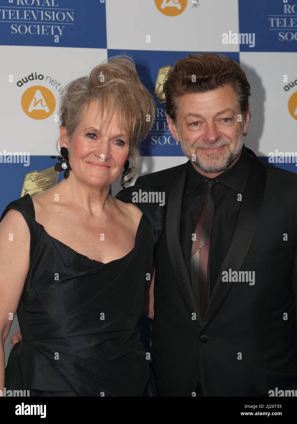 Lorraine Ashbourne and Andy Serkis arriving for the Royal Television