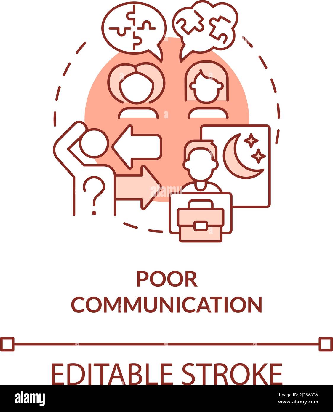 Poor communication red concept icon Stock Vector