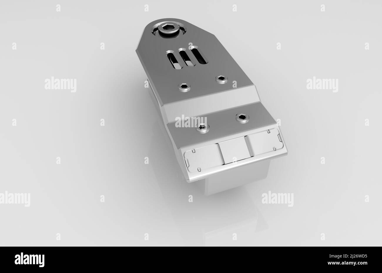 Metal parts on light gray background,3D rendering Stock Photo - Alamy