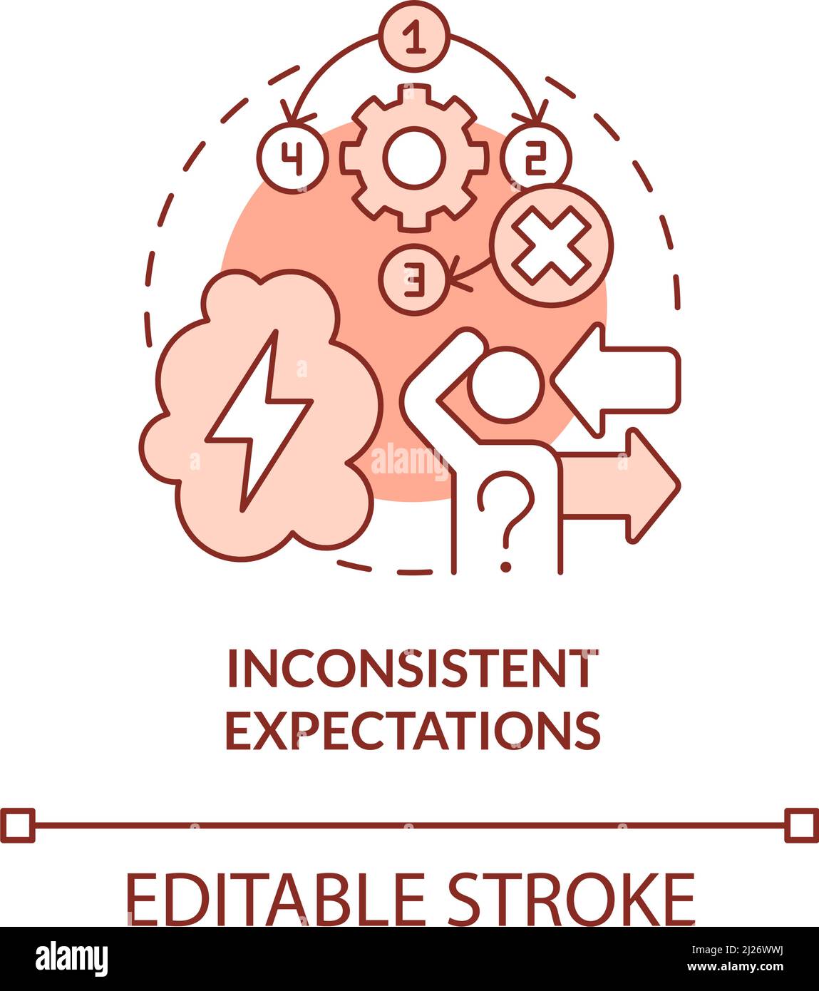 Inconsistent expectations red concept icon Stock Vector Image & Art - Alamy