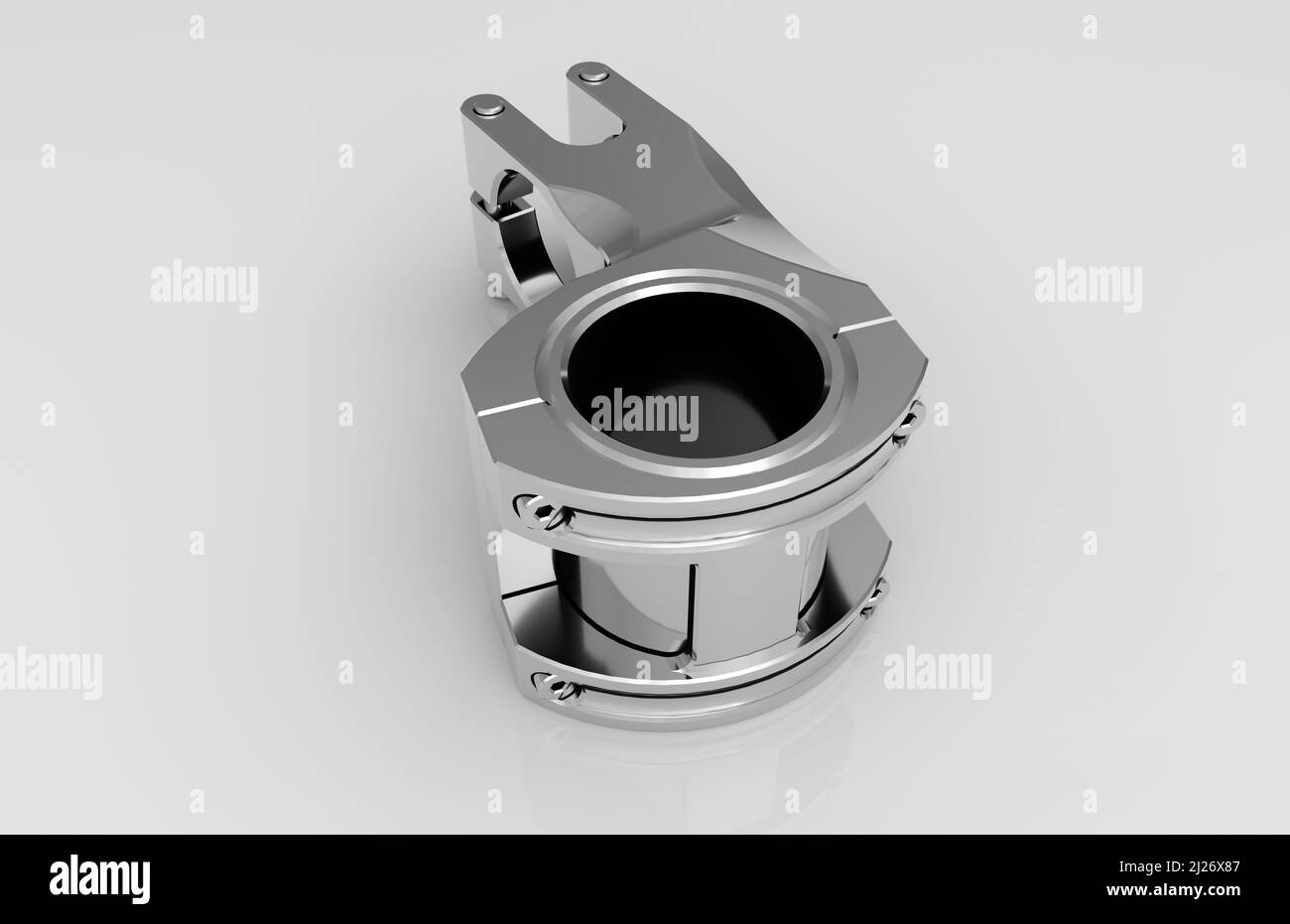 Metal parts on light gray background,3D rendering Stock Photo - Alamy
