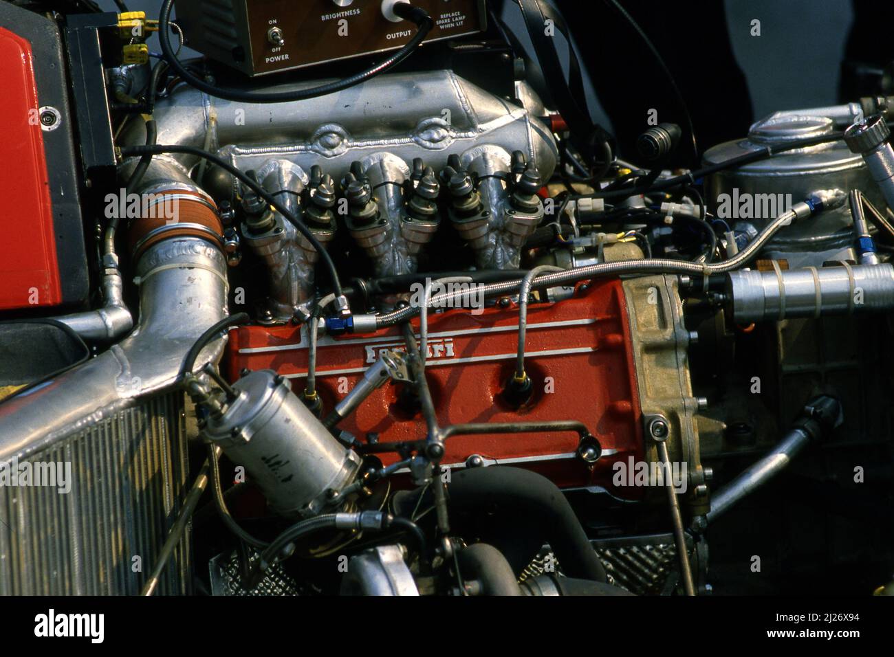 Ferrari F186 Turbo engine Stock Photo