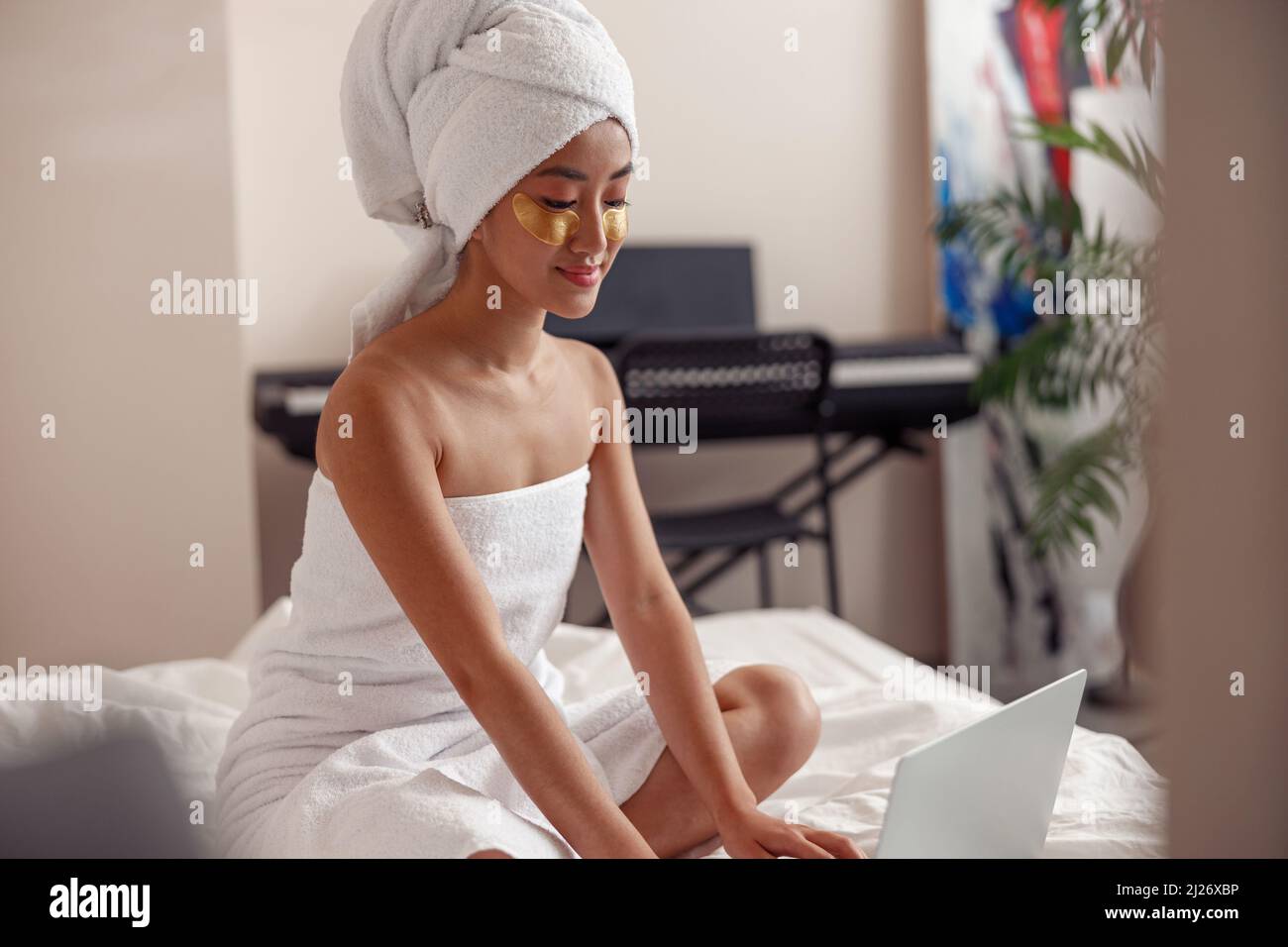 Young woman after bath hi-res stock photography and images - Alamy