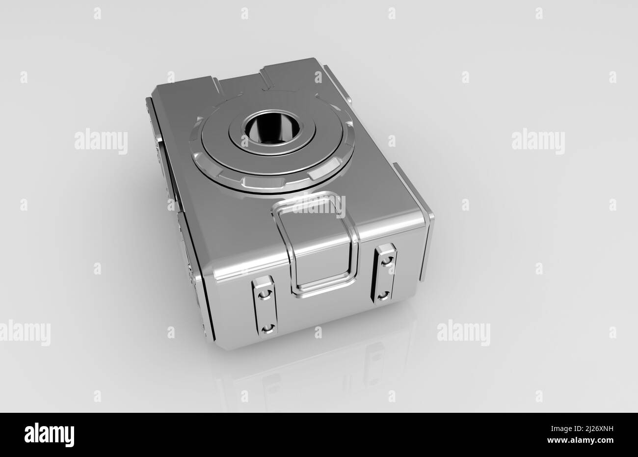 Metal parts on light gray background,3D rendering Stock Photo - Alamy