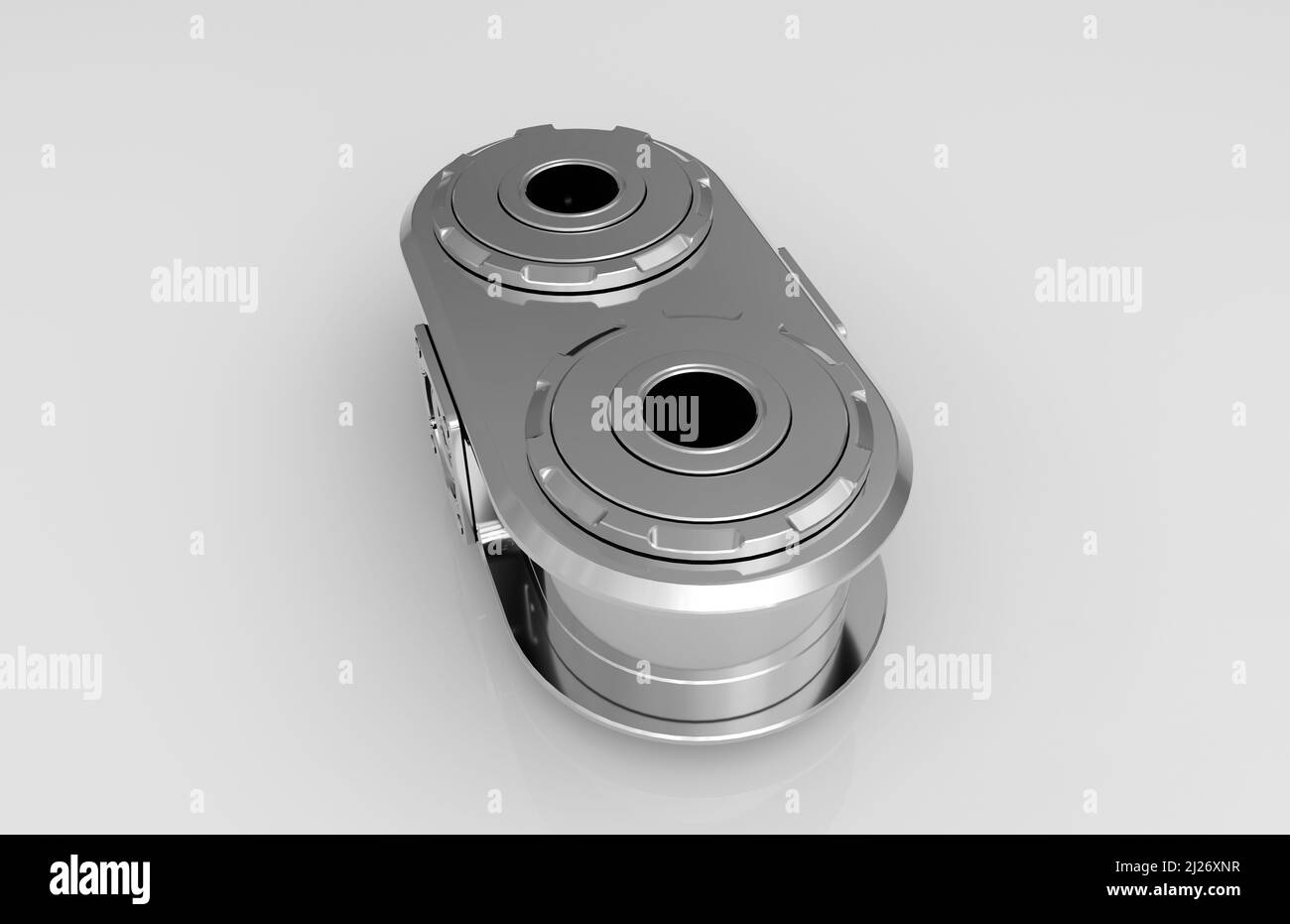 Metal parts on light gray background,3D rendering Stock Photo - Alamy