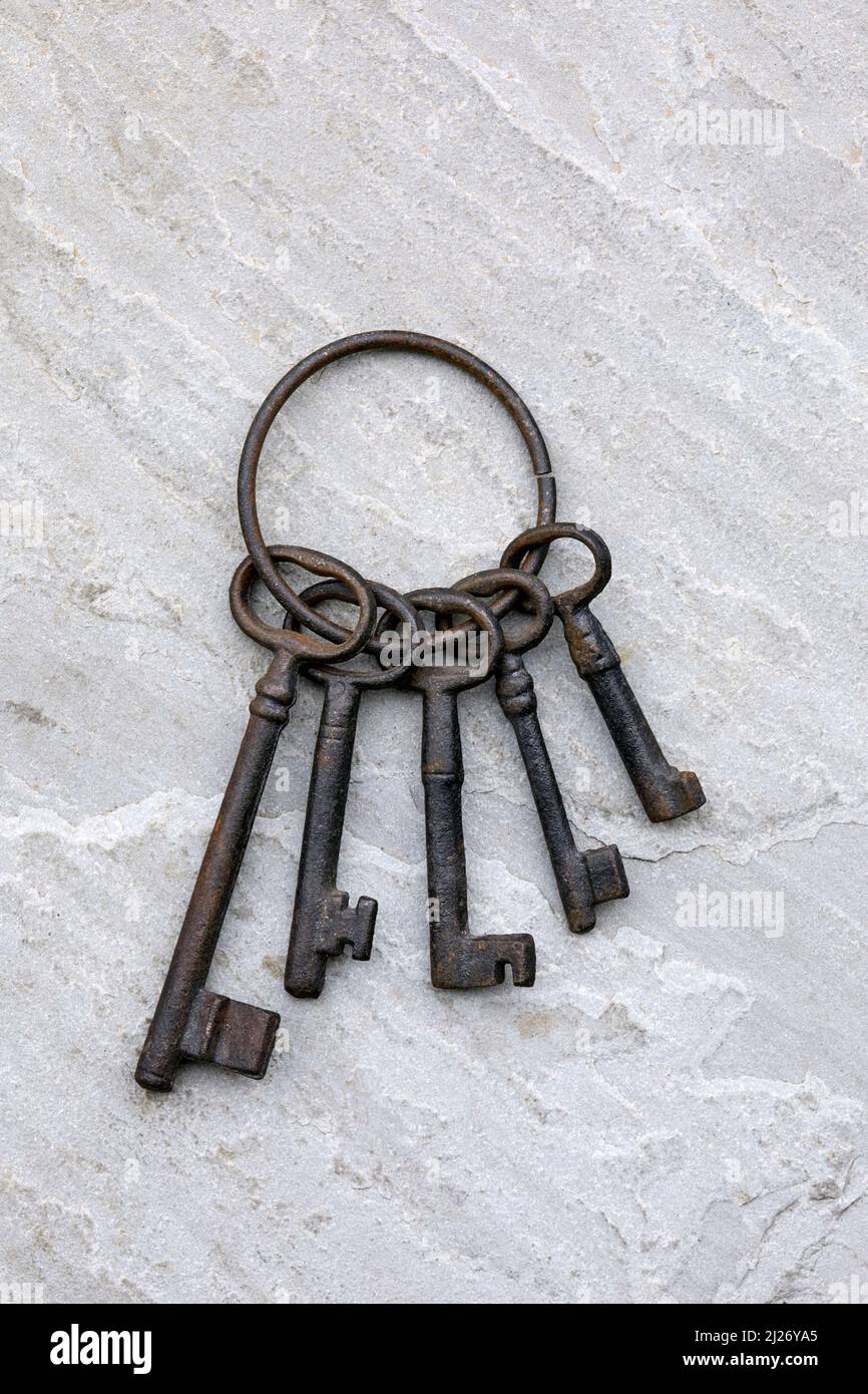 Set of old church keys Stock Photo Alamy