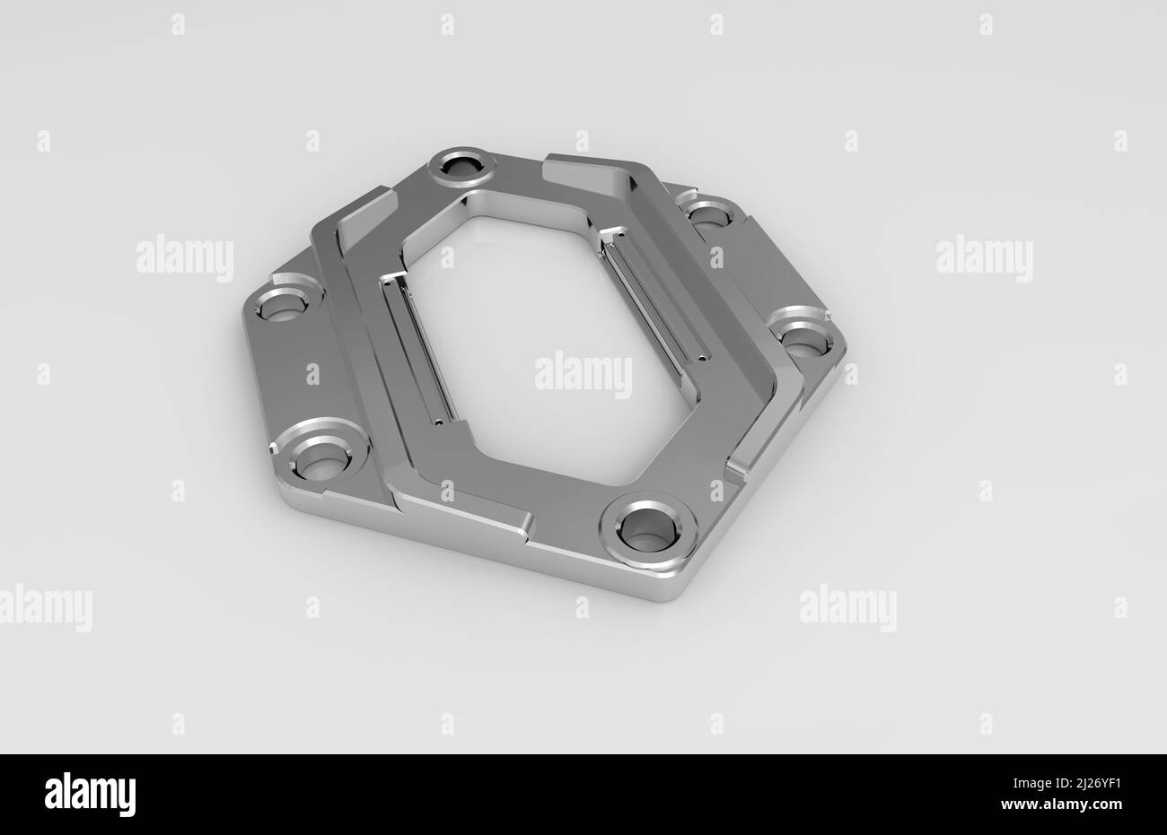 Metal parts on light gray background,3D rendering Stock Photo - Alamy