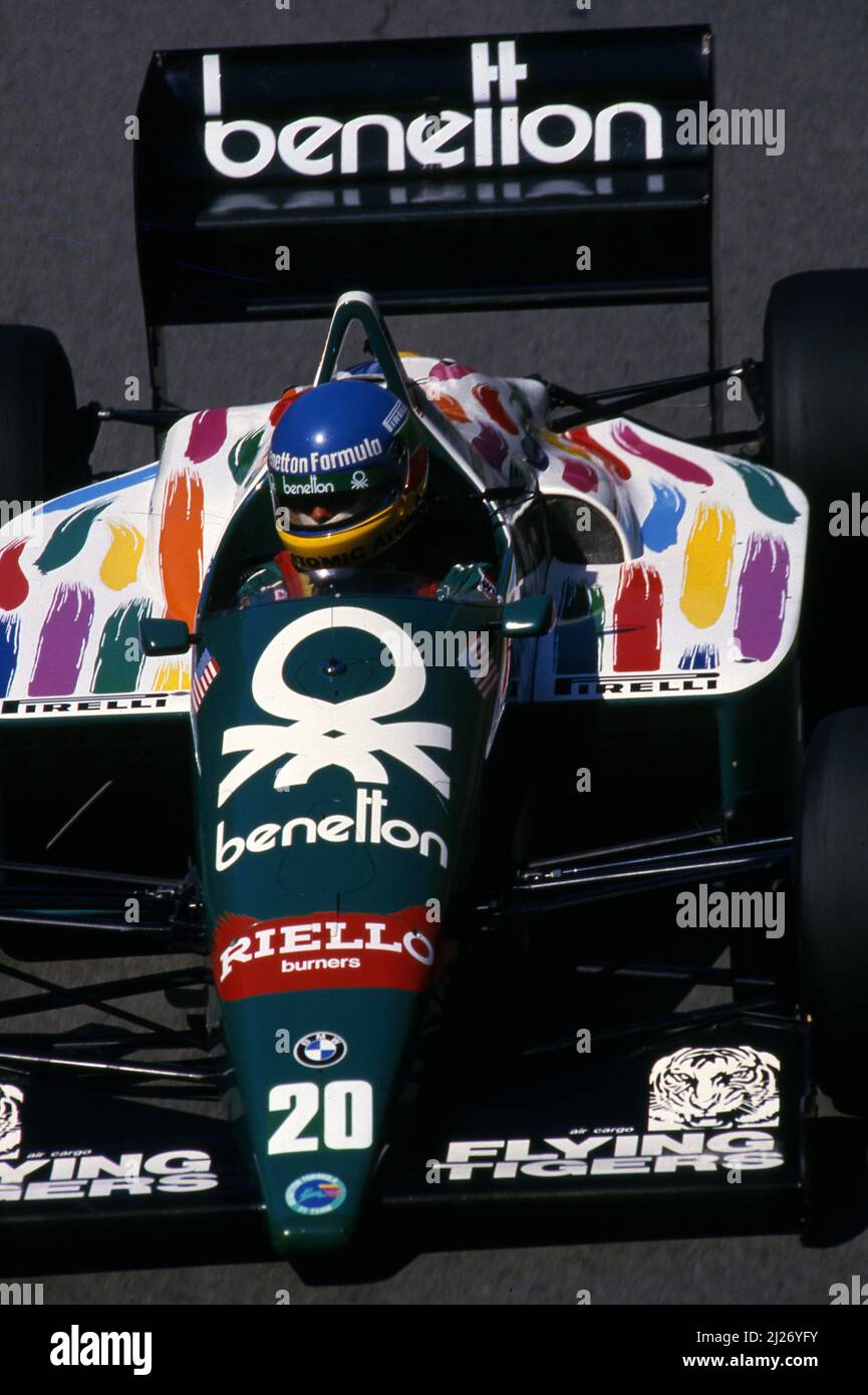 Gerhard Berger (AUT) Benetton B186 Bmw 1st position Stock