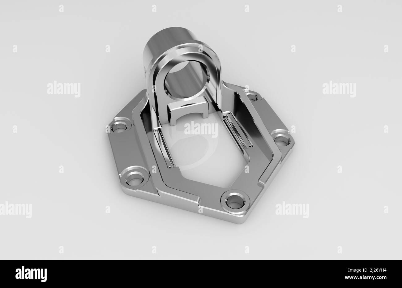Metal parts on light gray background,3D rendering Stock Photo - Alamy