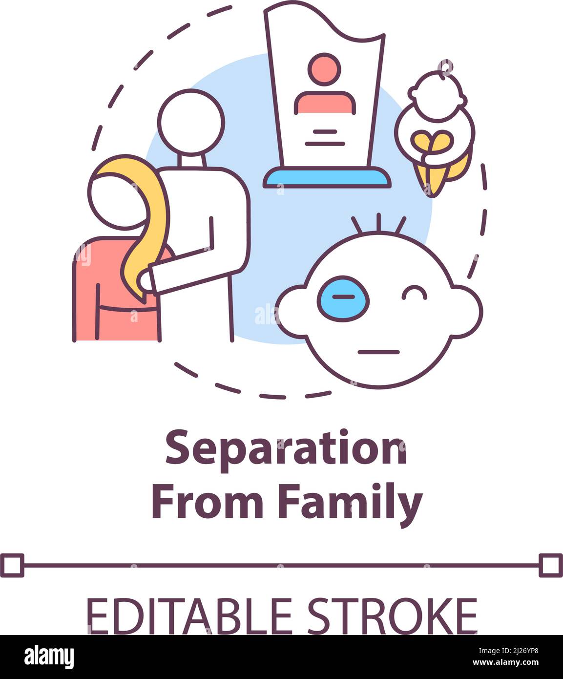 Separation from family concept icon Stock Vector