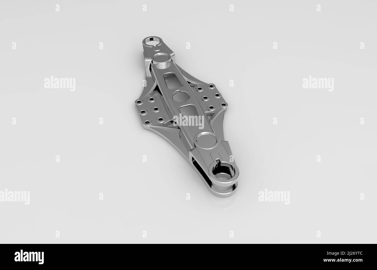 Metal parts on light gray background,3D rendering Stock Photo - Alamy
