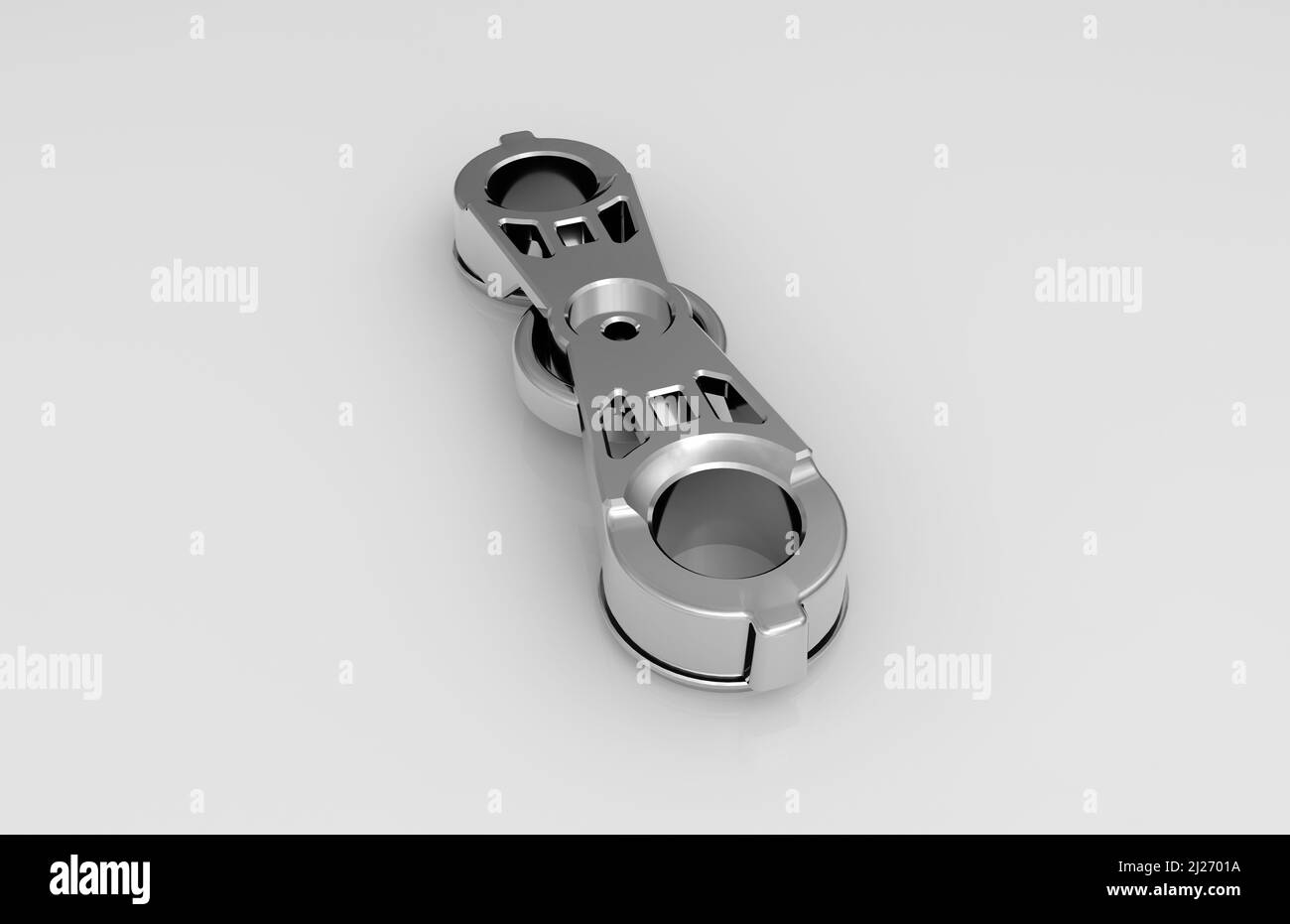 Metal parts on light gray background,3D rendering. Stock Photo