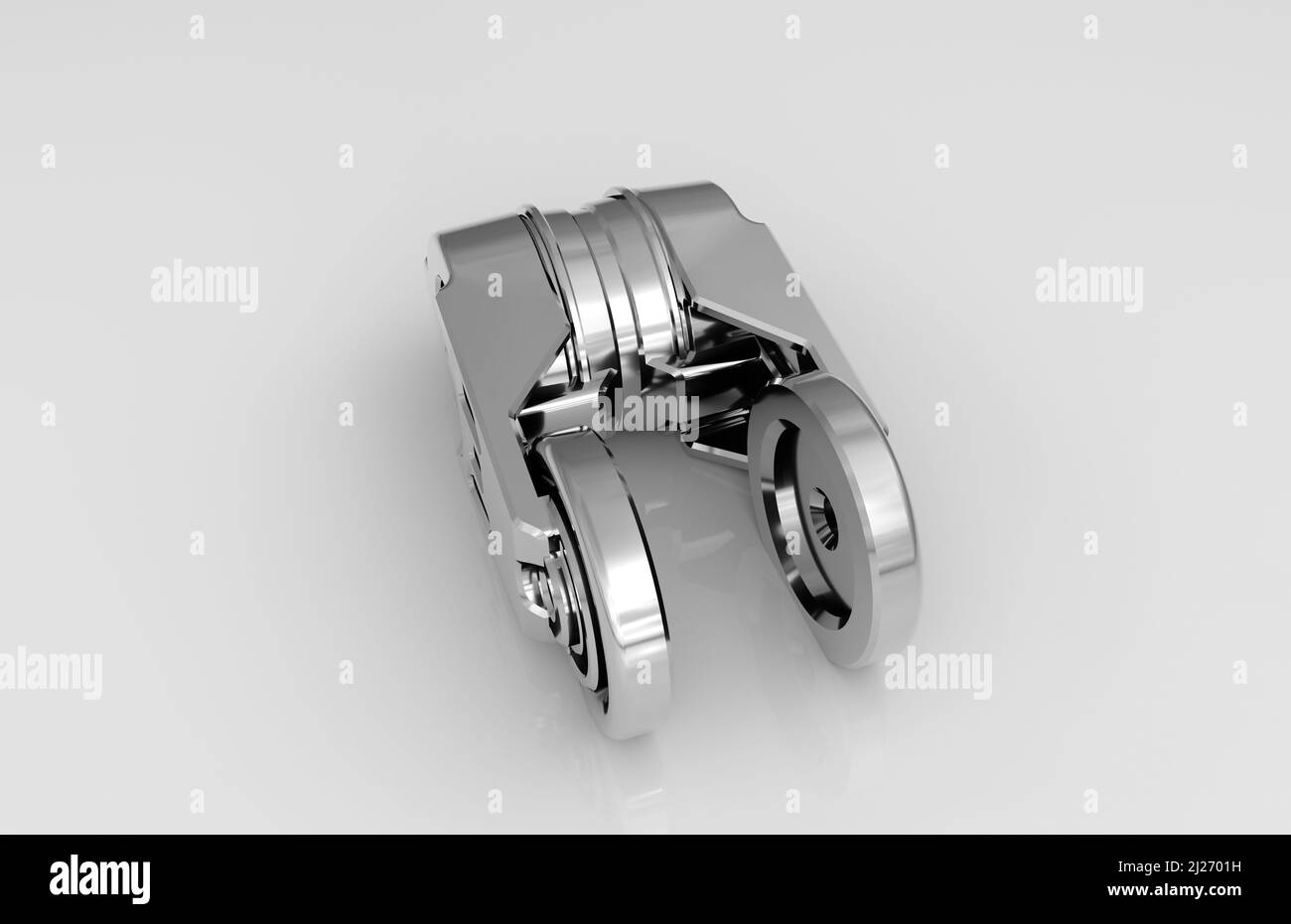 Metal parts on light gray background,3D rendering Stock Photo - Alamy