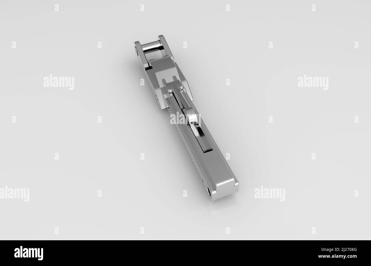 Metal parts on light gray background,3D rendering Stock Photo - Alamy