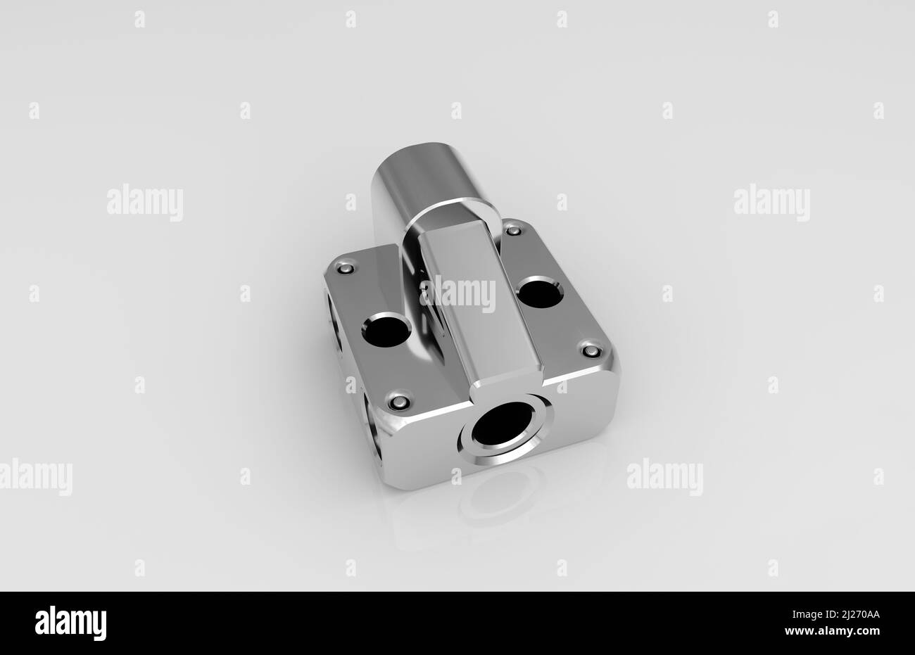 Metal parts on light gray background,3D rendering Stock Photo - Alamy