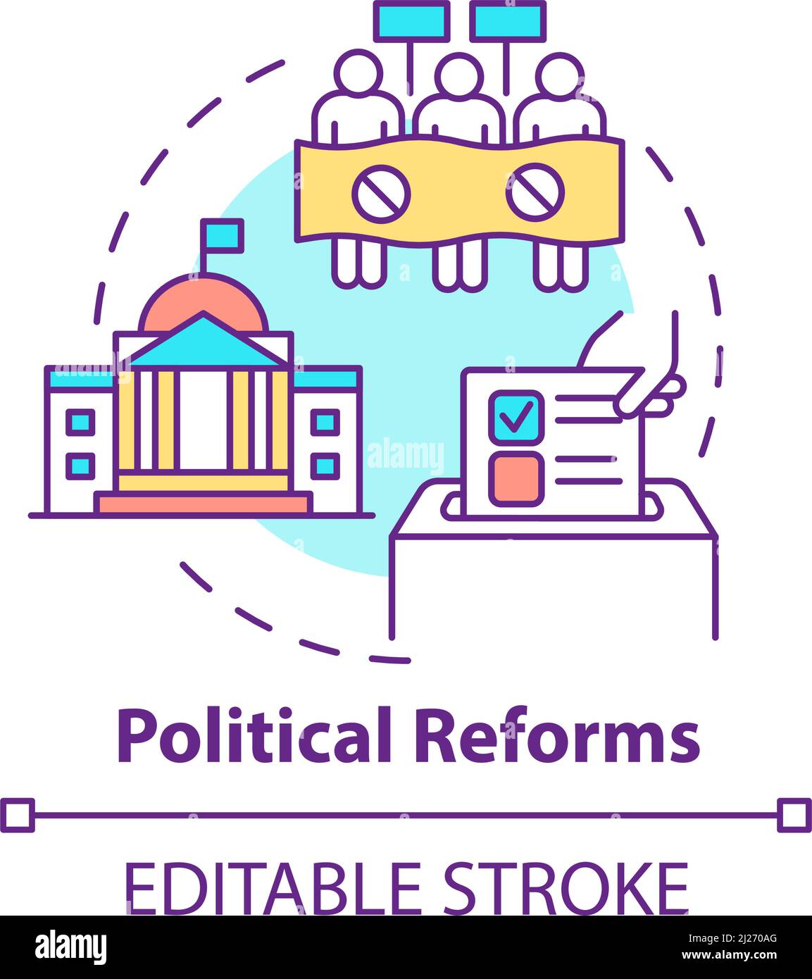 Political reforms concept icon Stock Vector