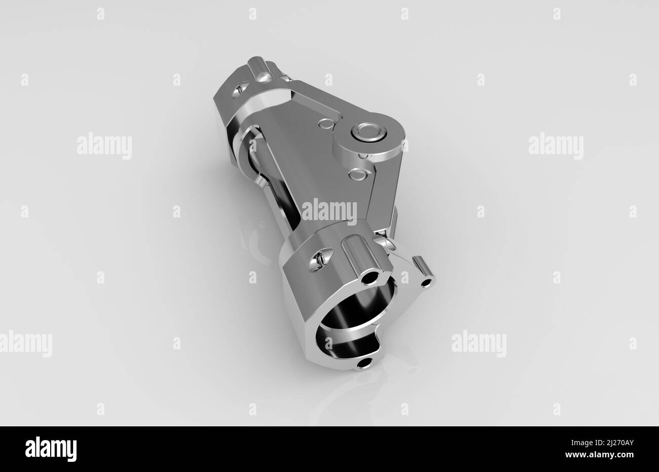 Metal parts on light gray background,3D rendering Stock Photo - Alamy