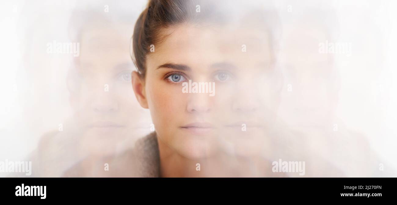 Multiples of beauty. Multiple exposure shot of a beautiful young woman. Stock Photo