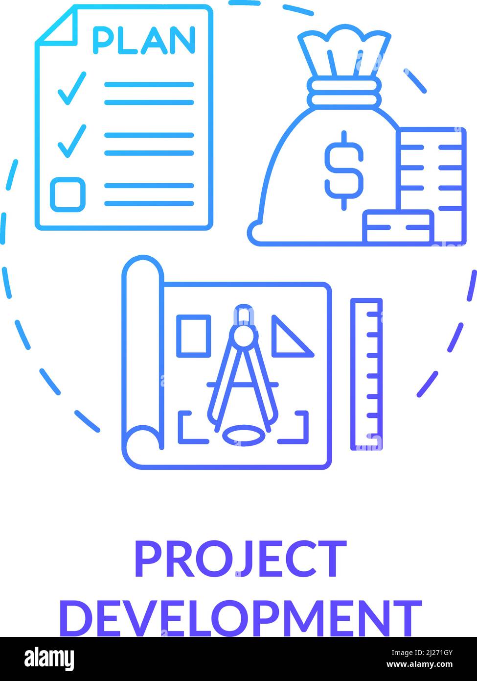 Project development blue gradient concept icon Stock Vector Image & Art ...