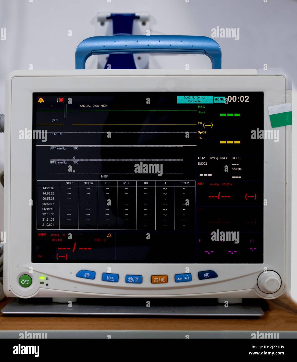 monitor in the hospital where the vital functions of the patient are